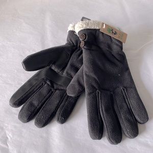 Isotoner gloves black with cream‎ inside women’s size s/m smart dri touchscreens
